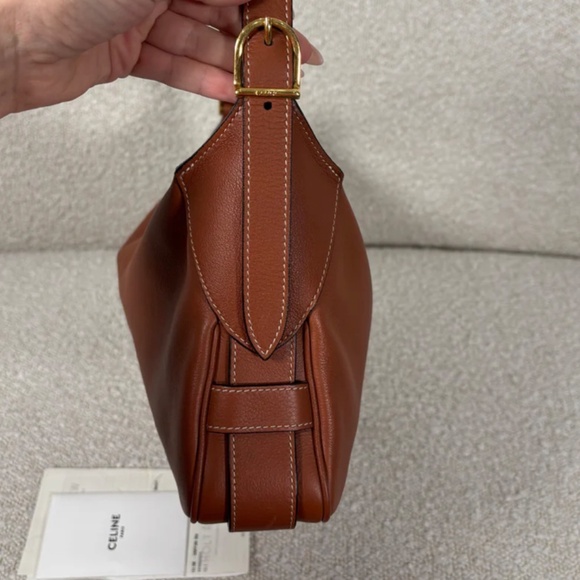 Authentic Celine Medium Romy Tan Supple Calfskin Gold Hardware - Picture 3 of 14